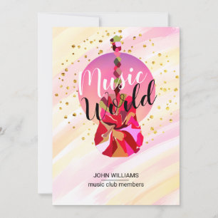 Musique Guitare Merci Aquarelle Nature Rose