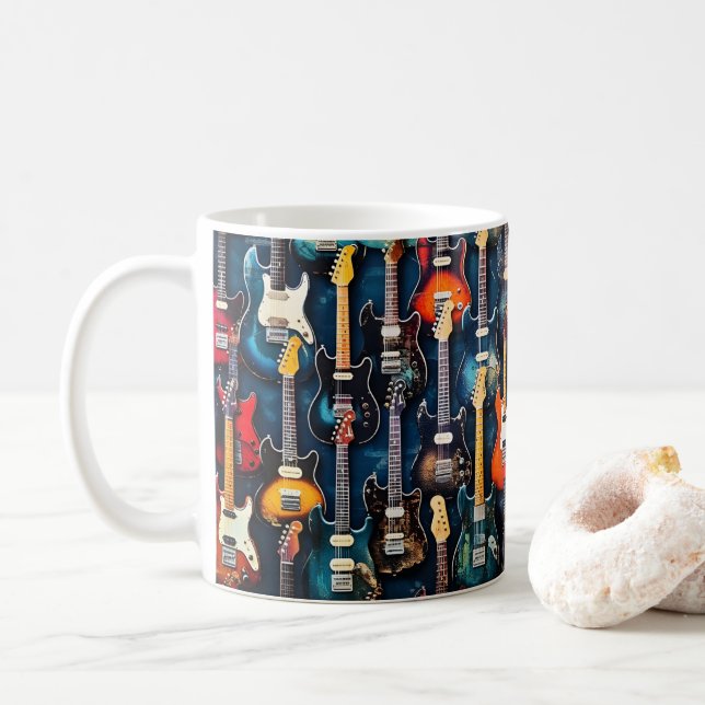 Musique Guitares Café Mug (Avec donut)