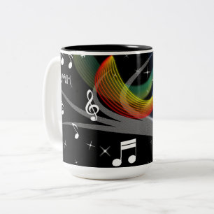 Musique Illustration monogramme personnalisé mugs