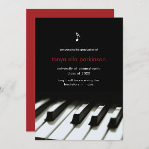 Musique Major Piano Graduation Invitation
