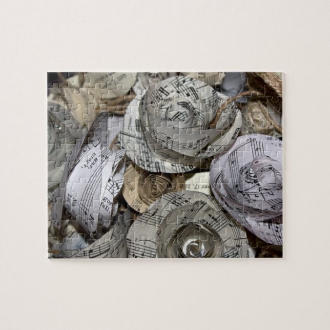 Musique Manuscript Papier Roses Jigsaw Puzzle (Horizontal)