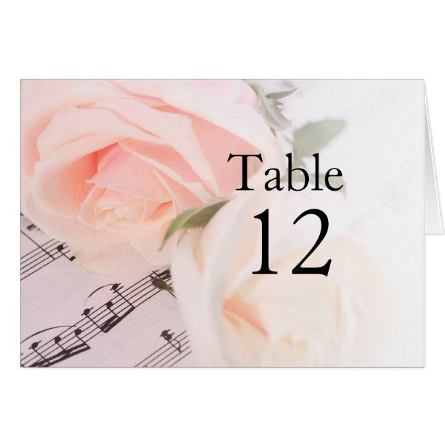 Musique mariage Carte Rose rose pâle (Devant horizontal)