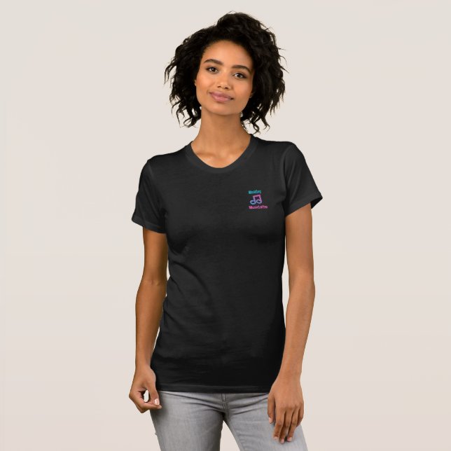 Musique mariageLettre Logo T-shirt noir femme (Devant entier)
