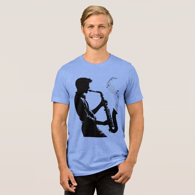 musique mens tshirts soul saxophone player (Recto plein)