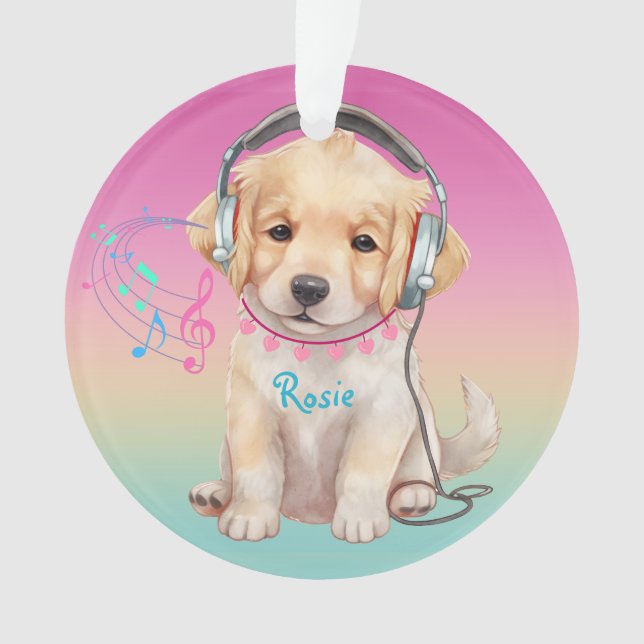 Musique mignonne Aimant Golden Retriever Personnal (devant)