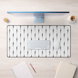 Musique Motif Melting Treble Clef noir et blanc