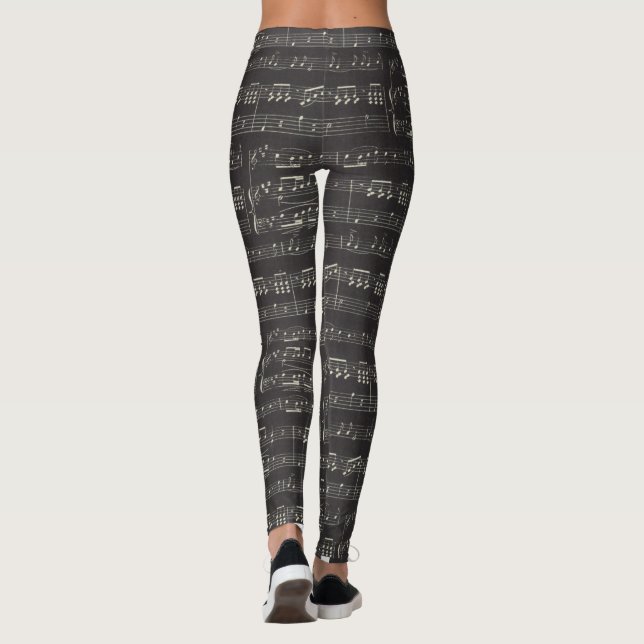 Musique Note Leggings noirs (Dos)