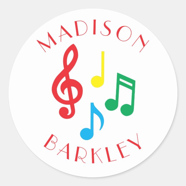 Musique Note Musicien Enseignant Sticker Classic R (Devant)