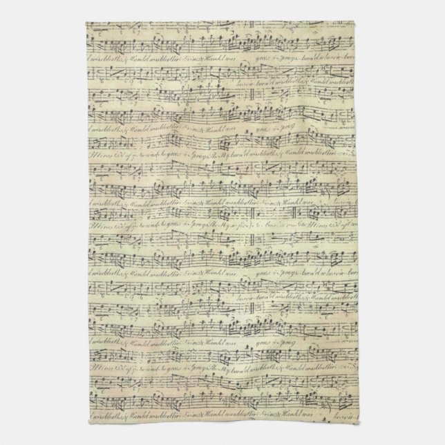 musique Note Musique Motif Thème Cuisine Serviette (Vertical)