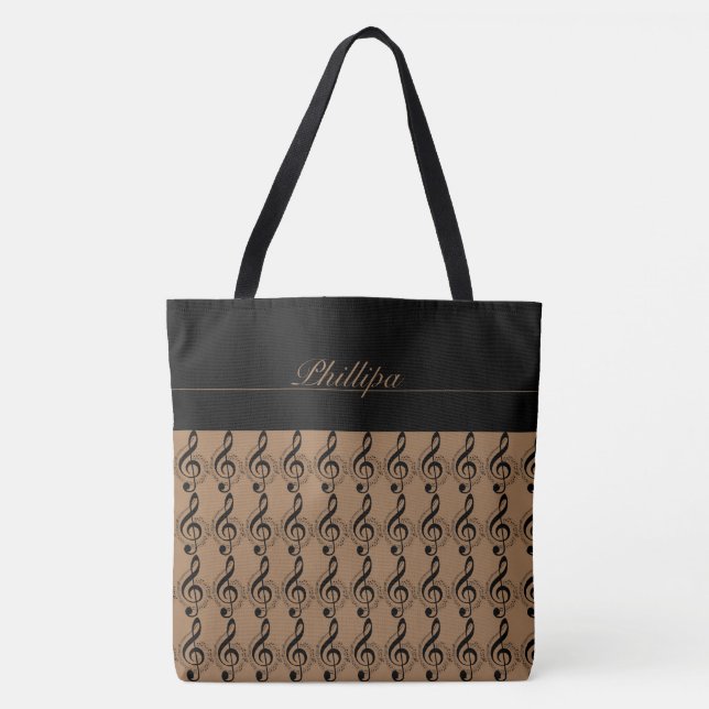 Musique Note Sac fourre-tout monogramme (Devant)