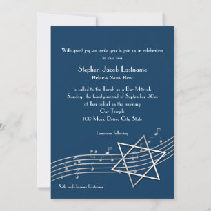 Musique Notes Bar Mitzvah Custom5 Invitation