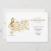 Musique Notes Graduation Party Invitation