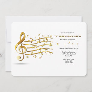 Musique Notes Graduation Party Invitation