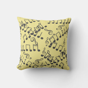 Musique Notes musicales Cushion Coussin Clef Trebl