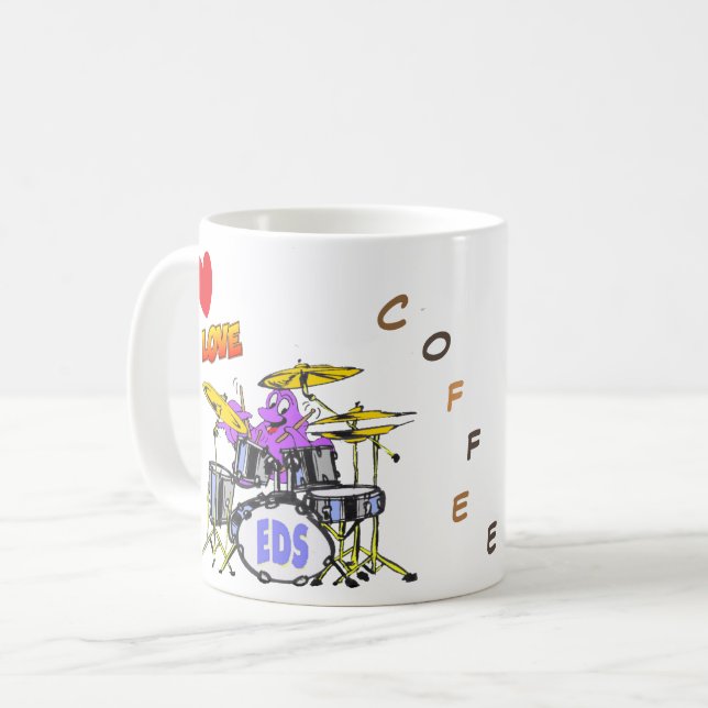 Musique Octopus Dessin Café Lover Café Mug (Devant gauche)