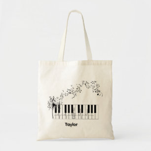 musique piano nom floral sac fourre-tout
