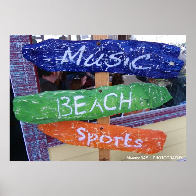 Musique, Plage, Poster sportif ! (Devant)