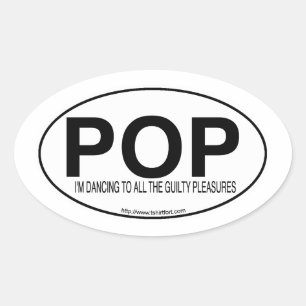 Musique Pop Euro Autocollant Ovale Style Slogan 