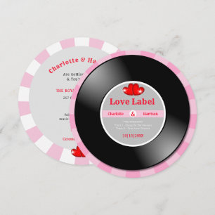 Musique Retro Vinyl Record Faire-part de mariage
