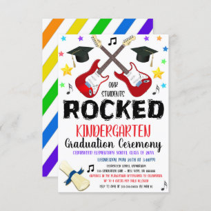 Musique Rockstar Thème Graduation Invitation