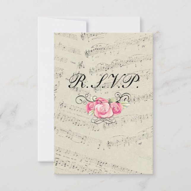 Musique romantique moderne note Mariage réponse RS (Devant)