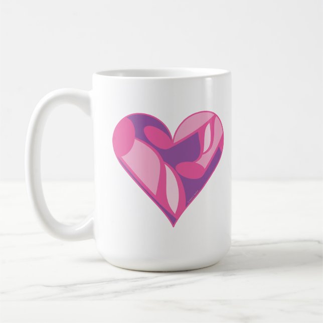 Musique rose Note Coeur Motif Mug (Gauche)