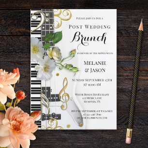 Musique Rose Poste Mariage Brunch Invitation