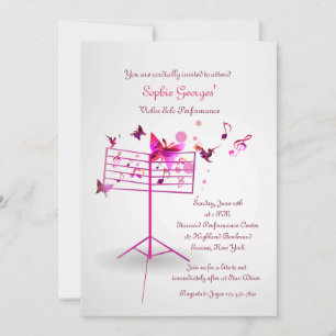 Musique Stand Pink Invitation