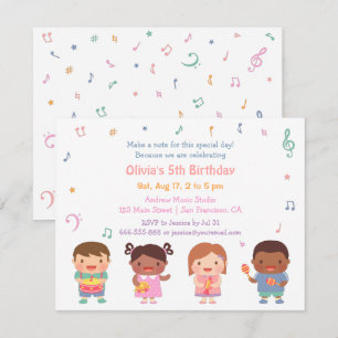 Musique Thème Anniversaire de enfant Invitations
