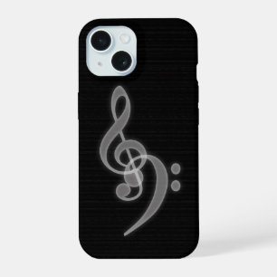 Musique - Treble et Bass Clef iPhone 15 Coque