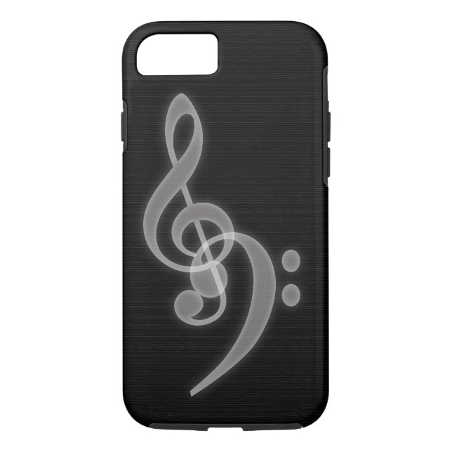 Musique - Treble et Bass Clef iPhone 7 Tough Coque (Dos)