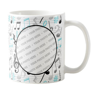 Musique Turquoise Motif Photo Mug