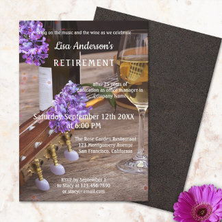 Musique Vin et Fleurs Lilac Invitation à la retrai