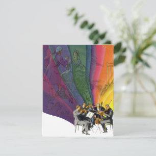 Musique vintage arc-en-ciel, couple victorien dans