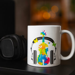Musique violon Abstraite Mug café