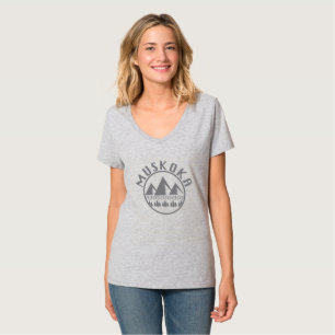Muskoka Design - T-shirt à col V de base pour femm