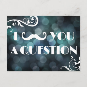 Mustache Bash Question Bokeh Lights Invitations