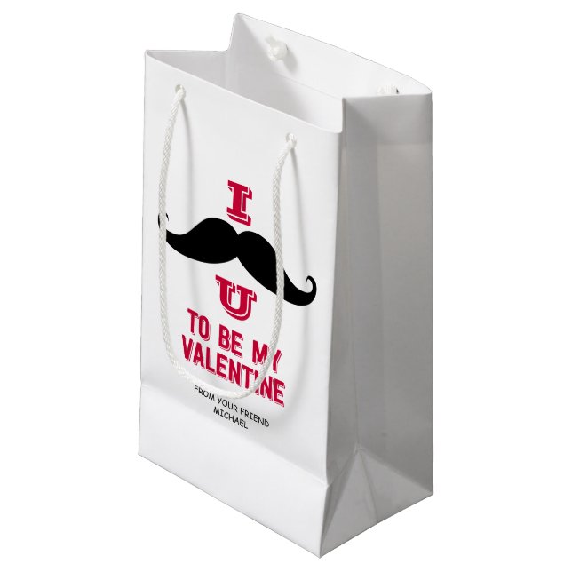 Mustache Kids Classroom Valentine Cadeau Sac (Devant Angle)
