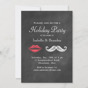 Mustache & Lèvres Fête Invitation