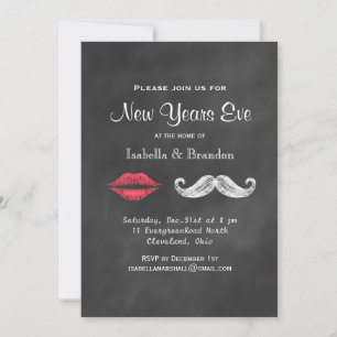 Mustache & Lips Invitation à la Soirée du Nouvel A