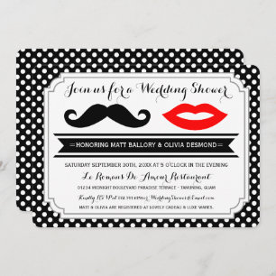 Mustache & Lips Invitations Wedding showers