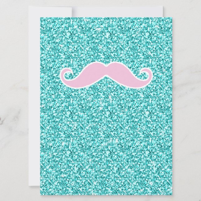 MUSTACHE ROSE FILLE SUR EFFET PARTIES SCINTILLANT  (Devant)