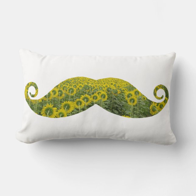 Mustache Sunflowers Lumbar Coussin 33 cm x 53 cm (Recto)