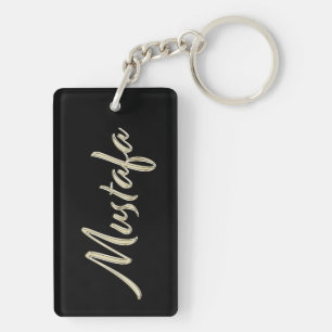 Mustafa Name whitegold Porte-clés Remorque