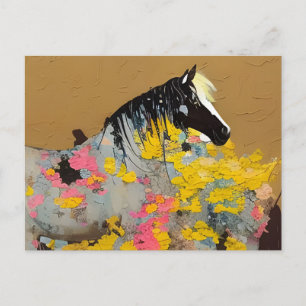 Mustang dans le désert Carte postale Fleur sauvage