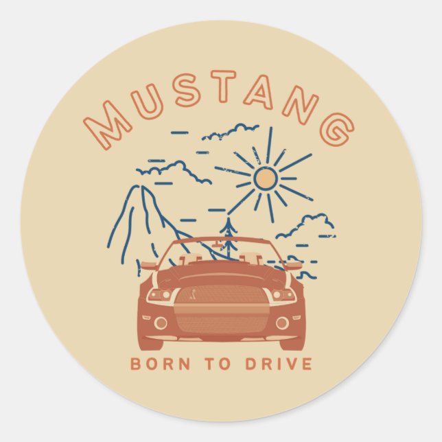 Mustang est né pour conduire Sticker (Devant)