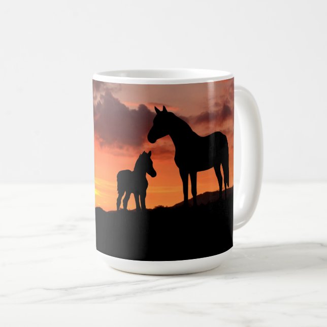 Mustang Mare sauvage et Mug de café du poulain (Devant droit)