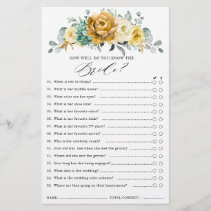 Mustard Jaune Fête des mariées Florale Sage Jeu