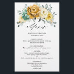 Mustard Jaune Floral Sage Green Menu Mariage<br><div class="desc">Moderne élégant menu printemps / mi-été mariage avec un bouquet de roses moelleuses couleur moutarde / pivoines avec feuilles verdoyants / feuilles botaniques / eucalyptus / succulents. S'il vous plaît trouver d'autres modèles et variantes de mon magasin "blissweddingpaperie". Et n'hésitez pas à me contacter pour plus de personnalisation ou de...</div>