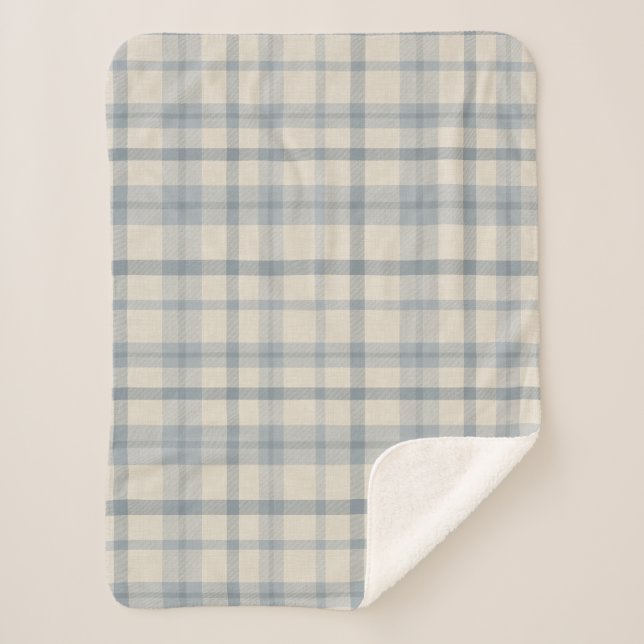 Muted Farmhouse Blue Plaid Baby Boy's Nursery (Devant)